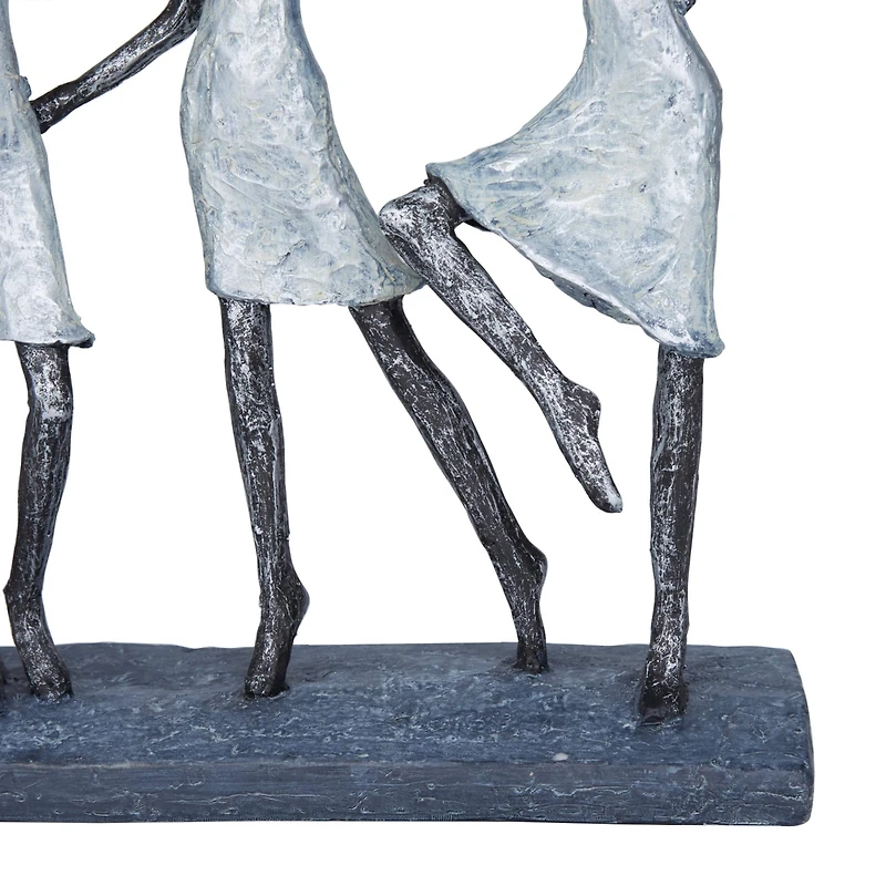 Grey Polystone Traditional Sculpture, Ladies 13" x 15" x 4"