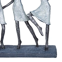 Grey Polystone Traditional Sculpture, Ladies 13" x 15" x 4"