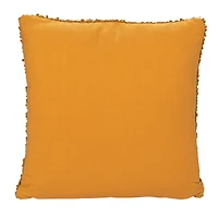 Hello Honey® 20" Mustard Hand-Woven Fabric Indoor/Outdoor Pillow