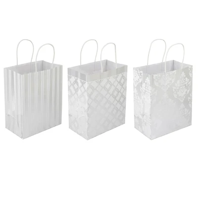 Silver Mixed Print Gift Bag Value Pack by Celebrate It™