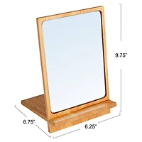 Hello Honey® 9.75" Natural Rubberwood Reflections Desk Mirror