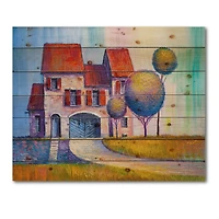 Designart - House With Red Roof In The Village