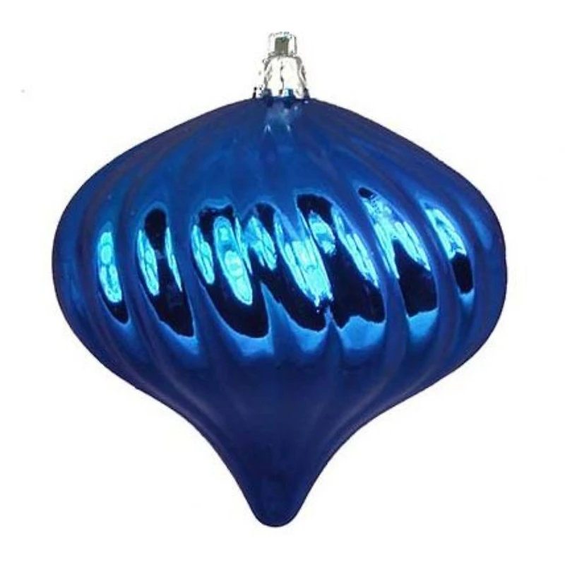 4ct Shiny Lavish Blue Swirl Shatterproof Onion  Ornaments