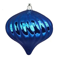 4ct Shiny Lavish Blue Swirl Shatterproof Onion  Ornaments