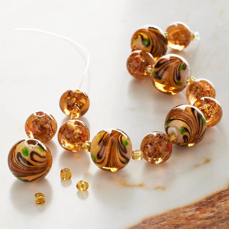 Amber Lampwork Glass Beads by Bead Landing™