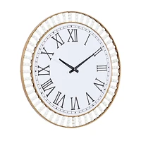 White Metal Contemporary Wall Clock, 24" x 24" x 2"