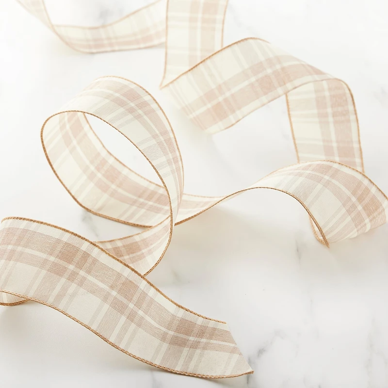 2.5" x 25ft. Wired Plaid Ribbon by Celebrate It™ Décor