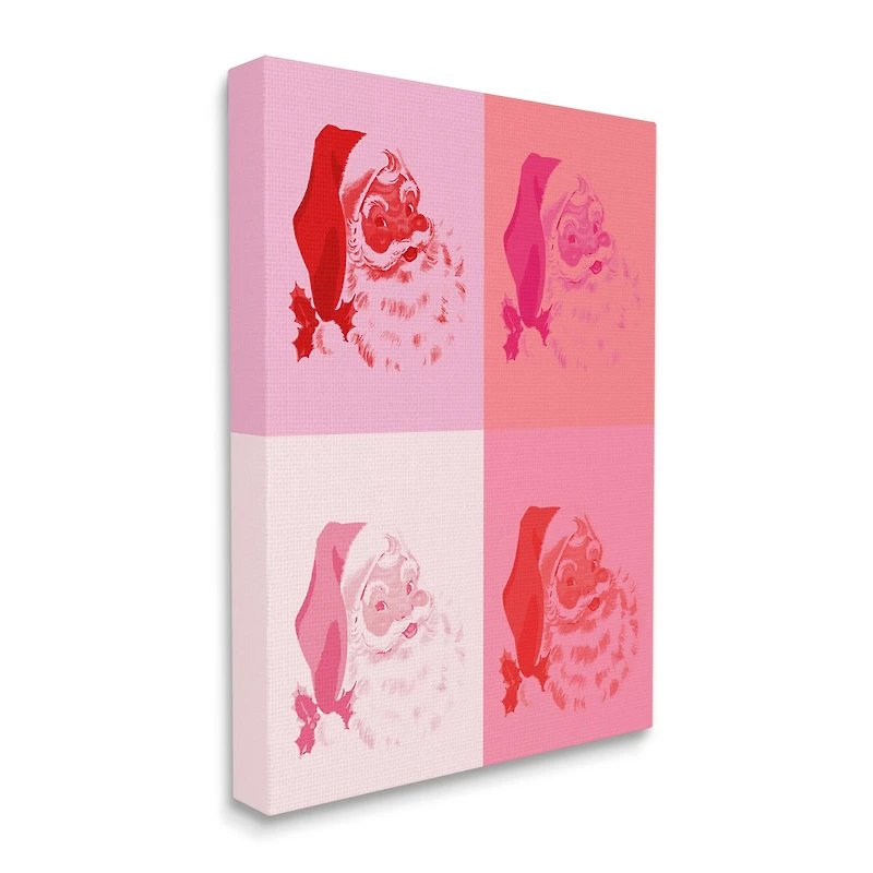Stupell Industries Pop Style Pink Santa Claus Canvas Wall Art