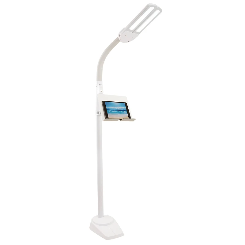 OttLite Dual Shade LED Floor Lamp with USB Charging Station