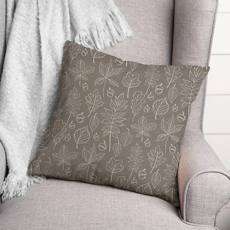 Leaf Pattern Throw Pillow