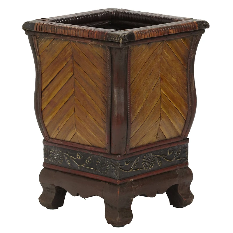 2 Decorative Wood Planters Set