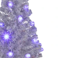 4ft. Pre-Lit Medium White Iridescent Fiber Optic Artificial Christmas Tree with Blue LED Lights