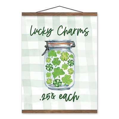 Lucky Charms Jar Teak Hanging Canvas