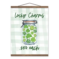 Lucky Charms Jar Teak Hanging Canvas