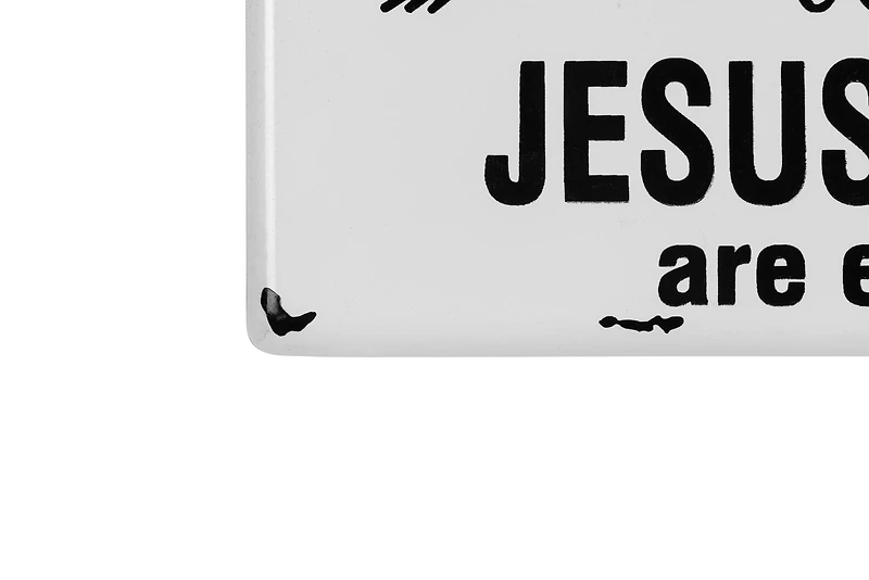 Hello Honey® 16" Wash Your Hands & Say Your Prayers Because Jesus & Germs are Everywhere Metal Wall Décor