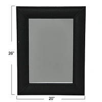 Hello Honey® Black Firwood & Rattan Wall Mirror