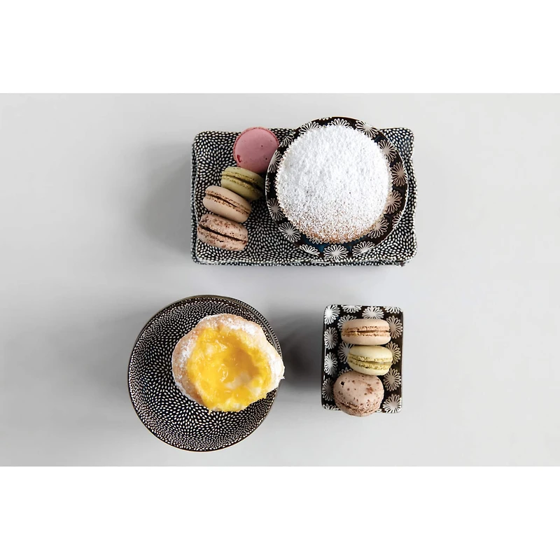 Hello Honey® 8" Blue & White Rectangle Stoneware Plate Set