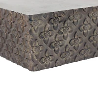 Small Black Rustic Embossed Wood Floating Wall Shelf