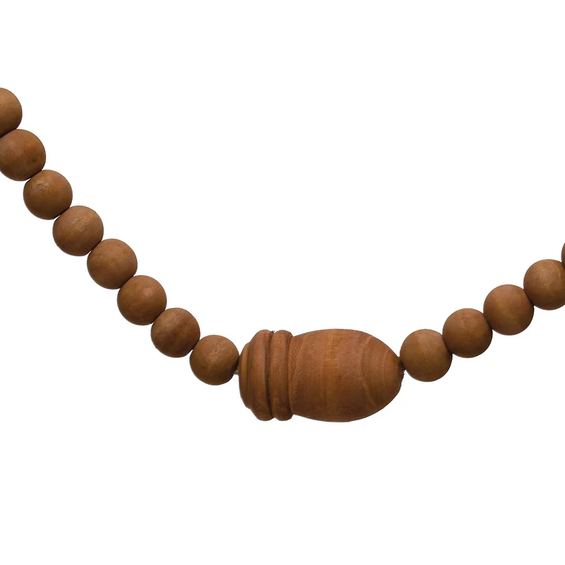 Hello Honey® 6ft. Wood Beads & Acorns with Jute Tassels Garland