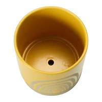 Hello Honey® 7.25" Yellow Stoneware Rainbow Planter & Saucer Set