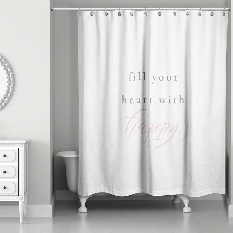Fill Your Heart 71" x 74" Shower Curtain