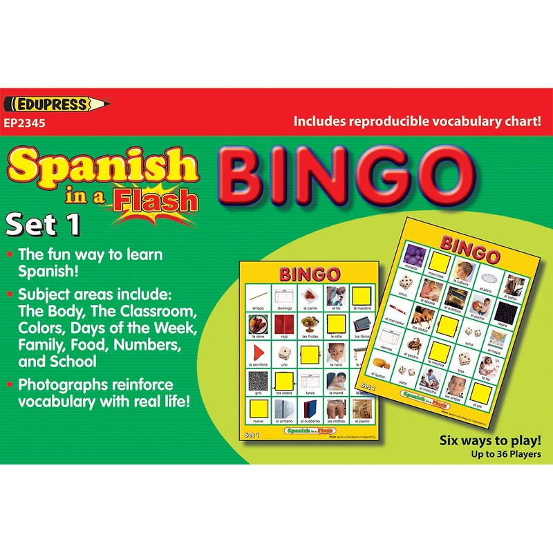 Edupress™ Spanish in a Flash™ Bingo Set 1