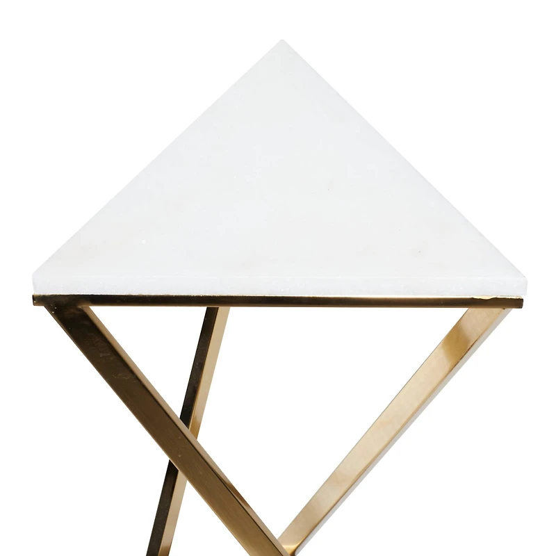 2ft. Gold Marble Contemporary Accent Table, 2ct.