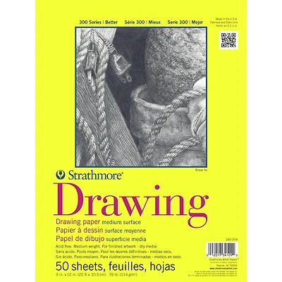 Strathmore® 300 Series Drawing Paper Pad, 9" x 12"