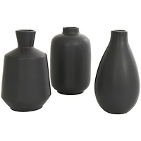 Black Ceramic Minimalistic Vase Set