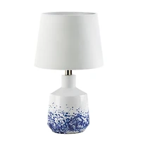 16" White & Blue Splash Table Lamp