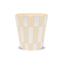 7" Tan & White Checker Ceramic Pot by Ashland®