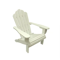 37.5" White Wood Folding Outdoor Patio Adirondack Chair
