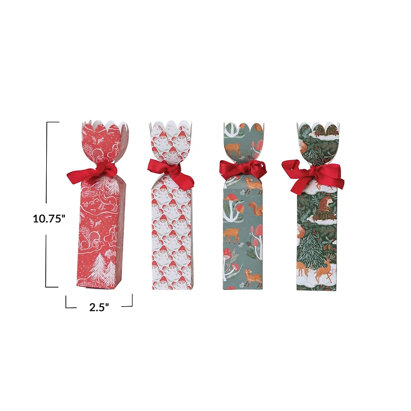 Hello Honey® 10.75" Holiday Woodland Flora & Fauna Paper Gift Box Set