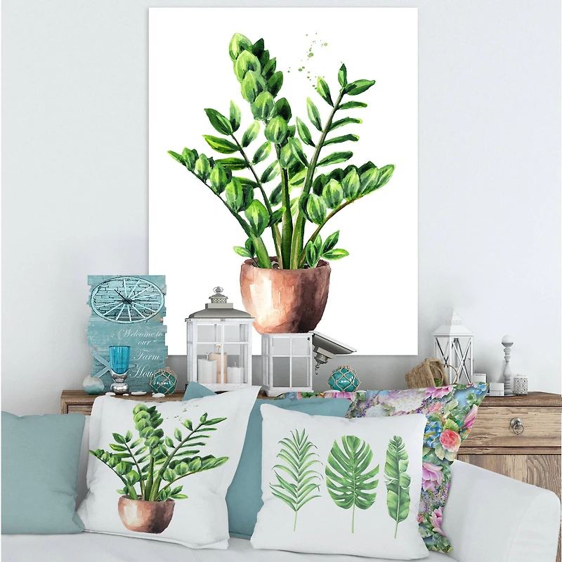 Designart - Zamioculcas Tropical Plant With Green Leaves