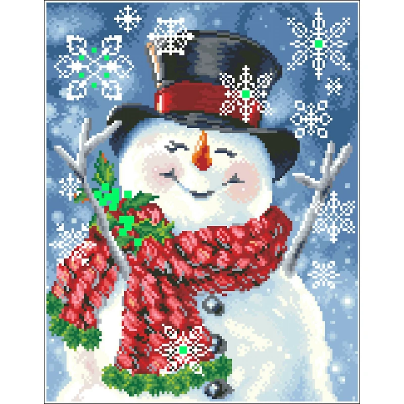 Diamond Dotz® Intermediate Joyful Jolly Snowman Diamond Painting Kit