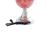 Set of 2 Red Glass Glam Table Lamp, 25"