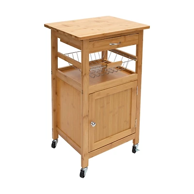 Organize It All Bamboo Rolling Kitchen Cart