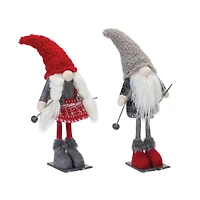 14.5" Plush Winter Gnome on Skis Set