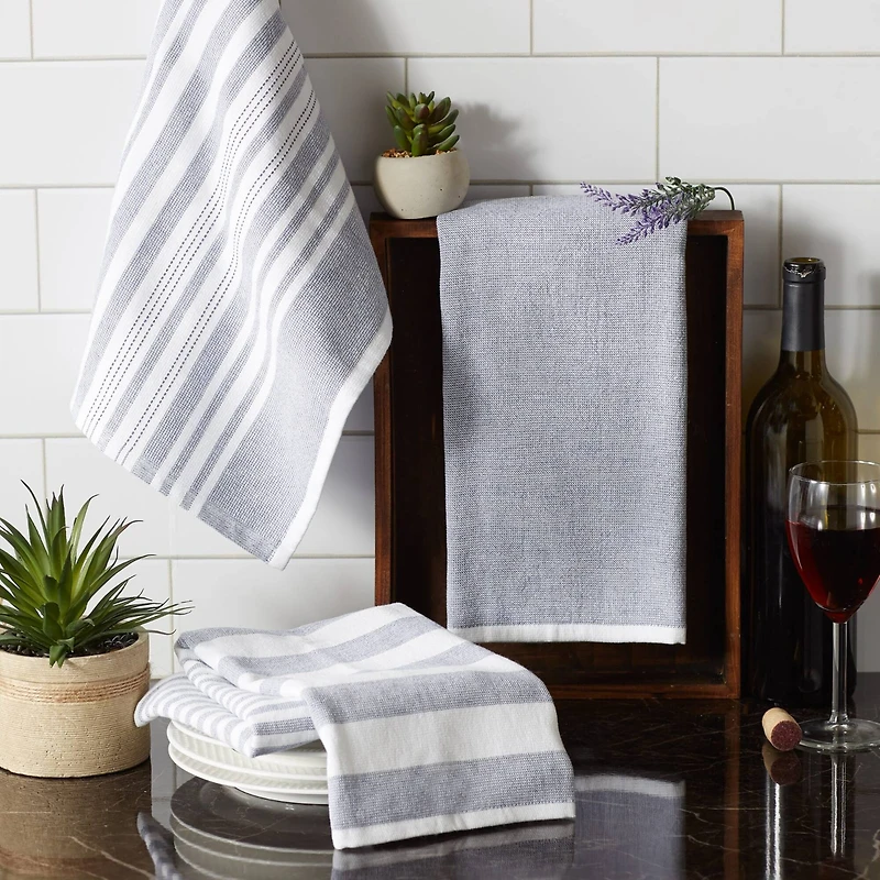 DII® French Blue French Terry Dish Towels, 3ct.