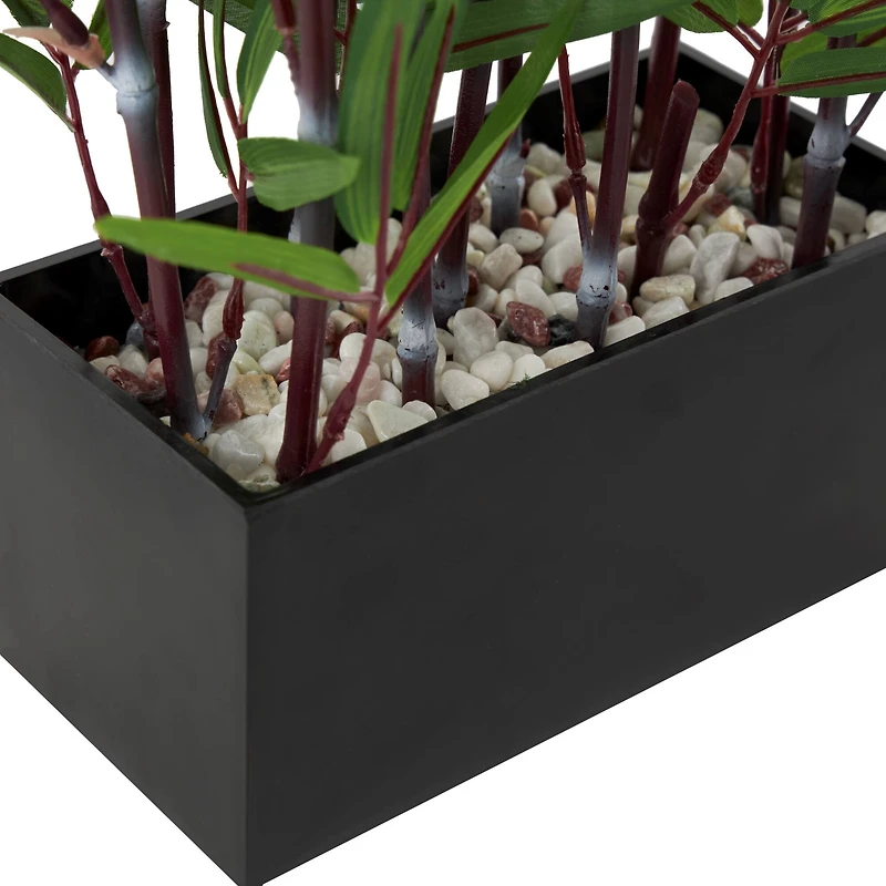 18" Green Foliage Artificial Plant with Black Pot