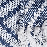 DII® Nautical Blue Large Chevron Throw