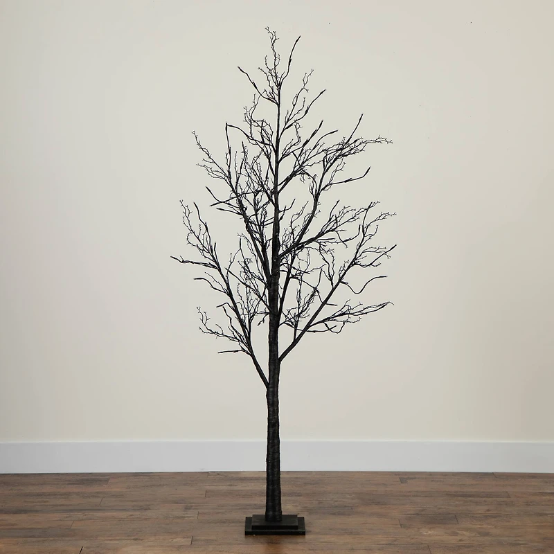 6ft. Pre-Lit LED Black Twig Artificial Halloween Tree