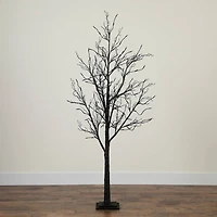 6ft. Pre-Lit LED Black Twig Artificial Halloween Tree