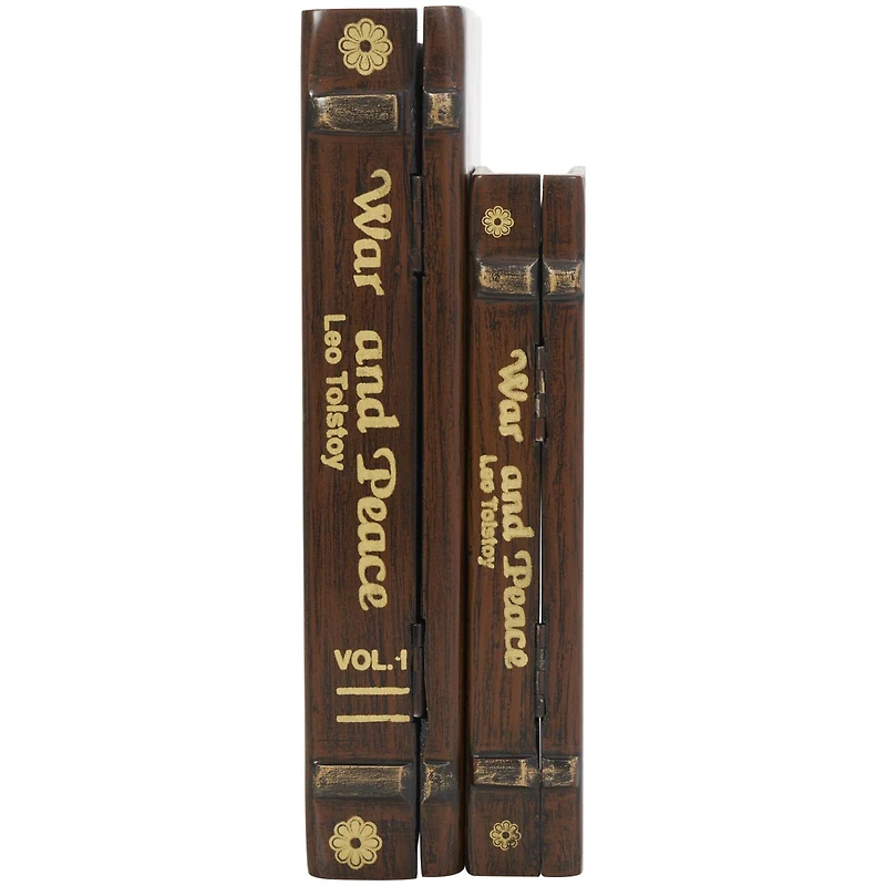 Brown War & Peace Storage Faux Book Box Set