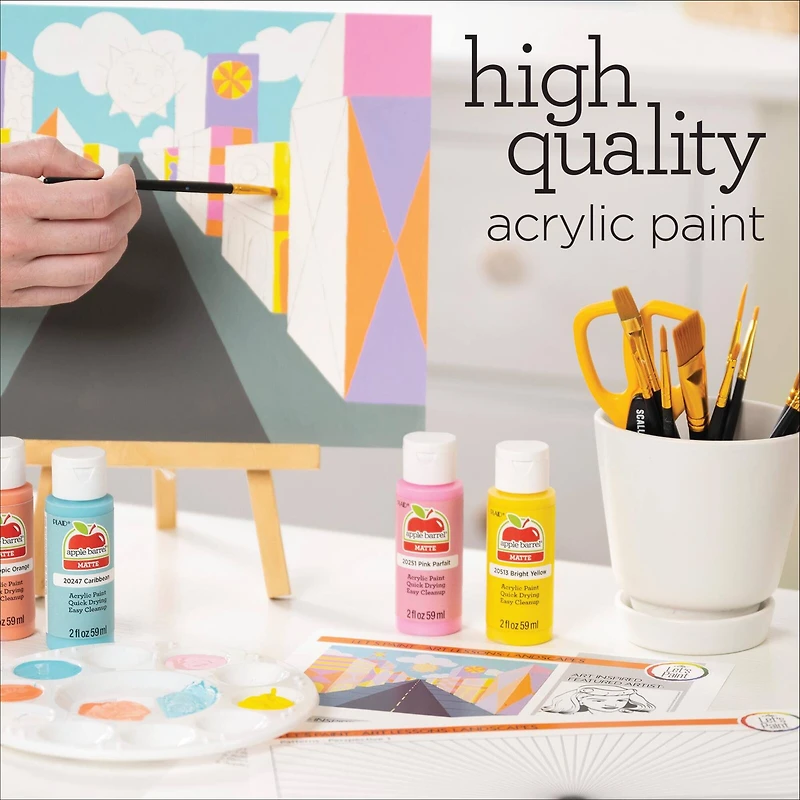 Apple Barrel® Art Lessons Paint & Brush 34 Piece Set