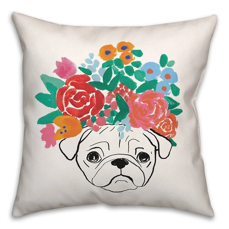 Florence Pug 5 Throw Pillow