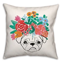 Florence Pug 5 Throw Pillow