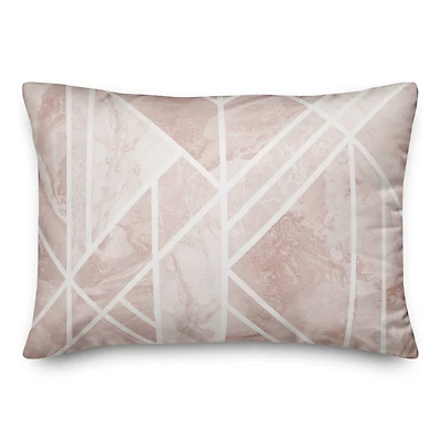 Blush Marble Geo Pattern 14" x 20" Throw Pillow