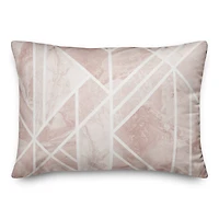 Blush Marble Geo Pattern 14" x 20" Throw Pillow