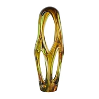 21" Orange Glass Abstract Ombre Cutout Sculpture